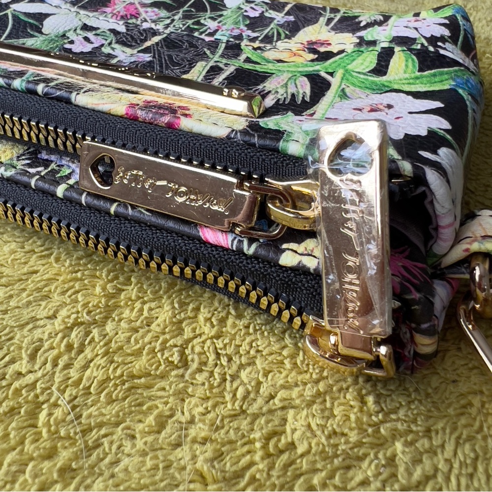 Betsey Johnson Black Floral Pouch - Picture 5 of 10
